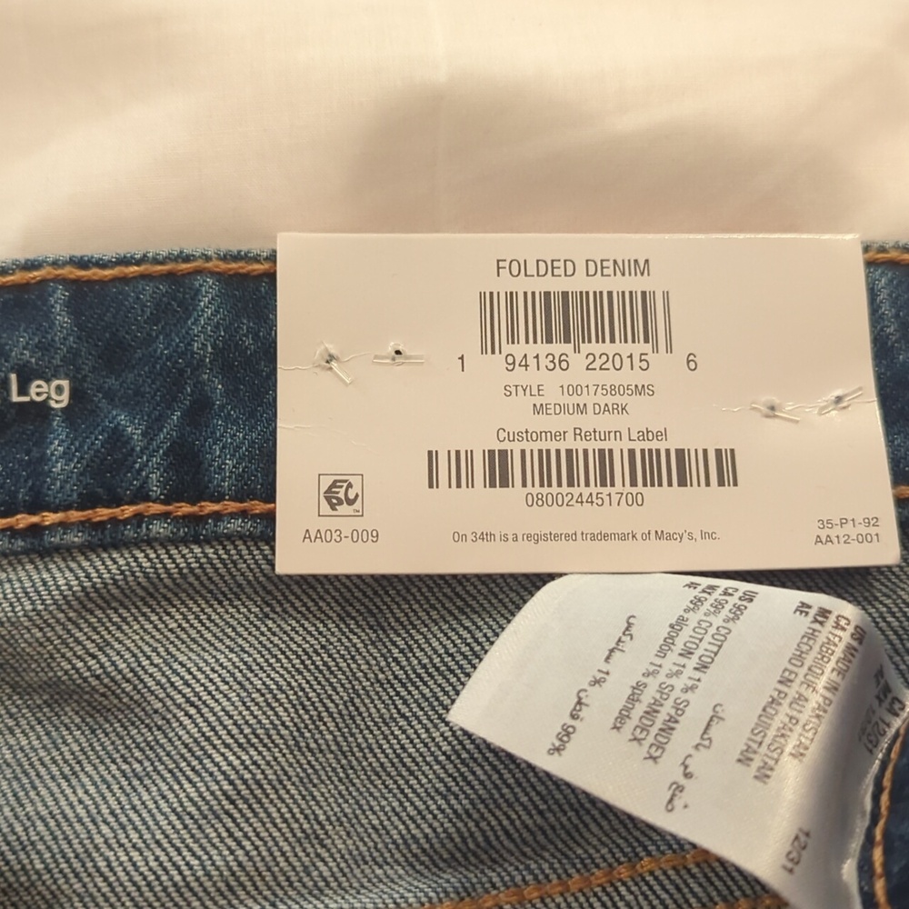 Women's On 34th high rise straight leg jean. Medium dark. Ntw - Picture 6 of 10